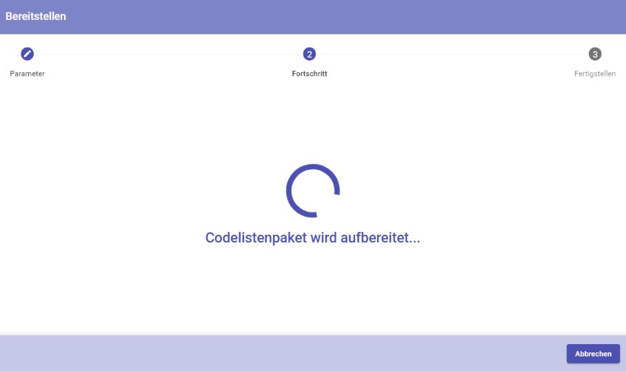 Codelistenpaket bereitstellen