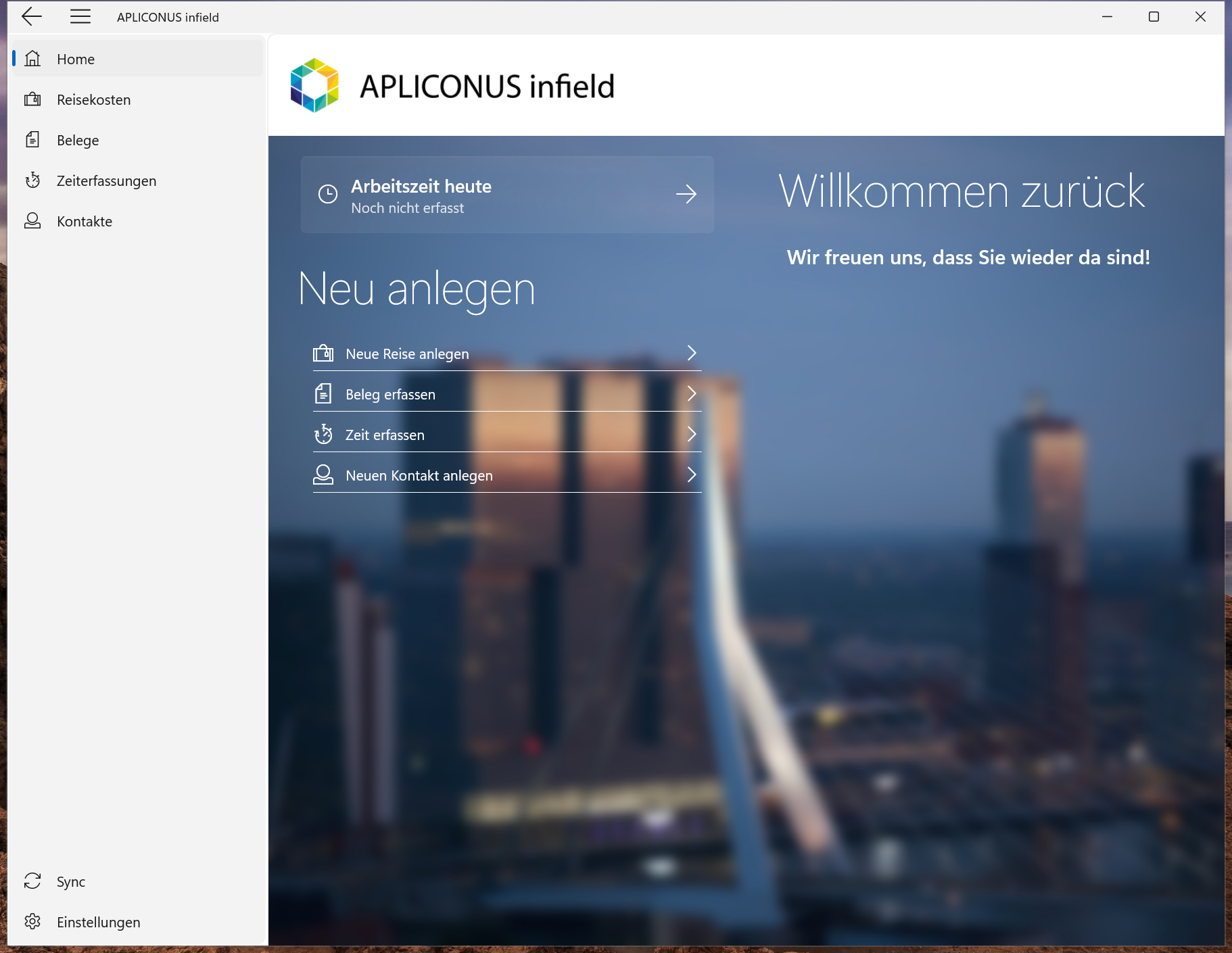 Arbeitsalltag im Blick – Screenshot von APLICONUS infield (Windows)